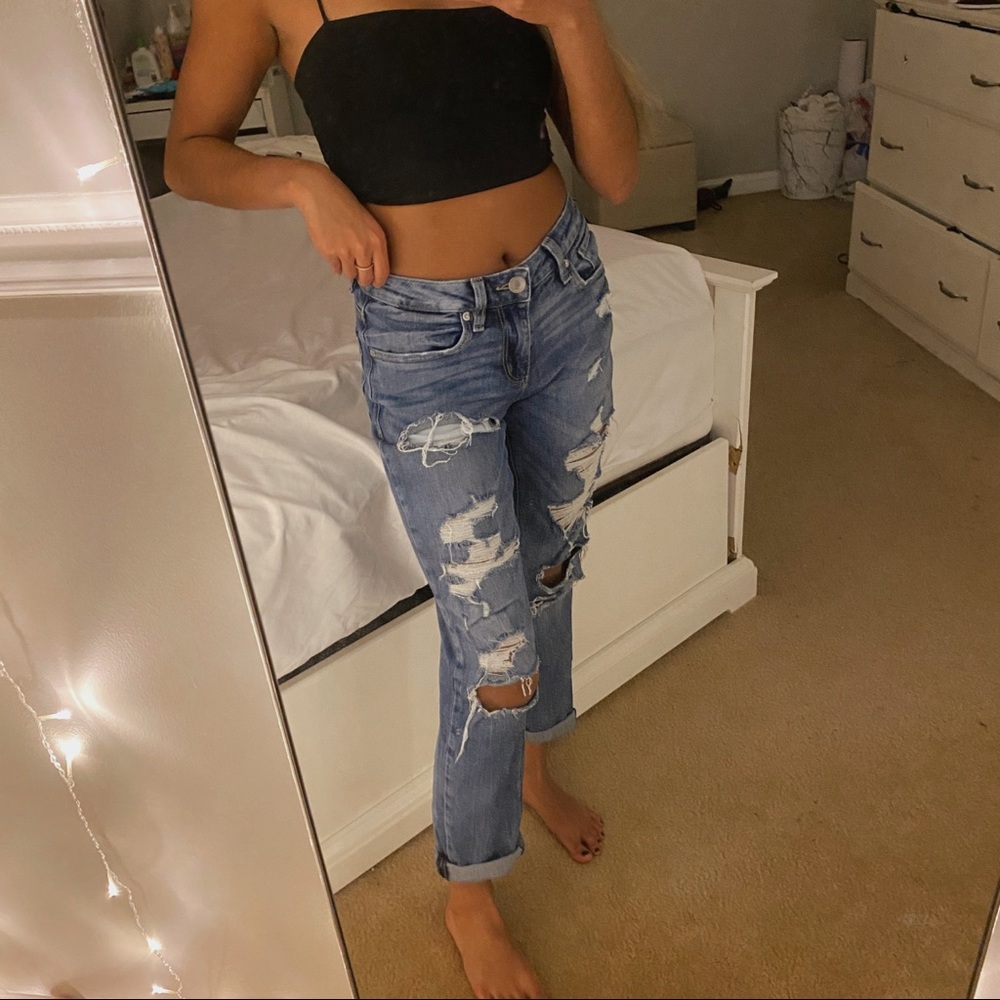 Garage Ripped Boyfriend Jeans